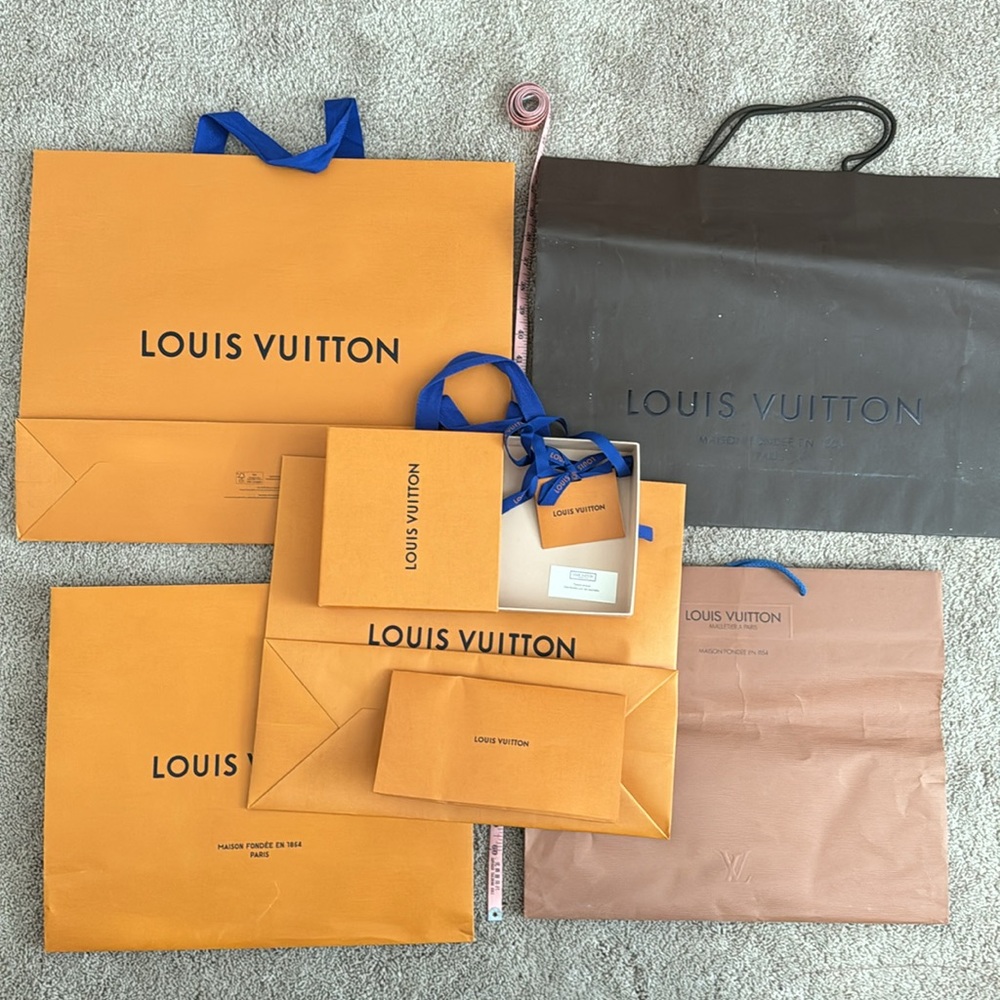 Louis Vuitton Orange and Brown Shopping Bags
